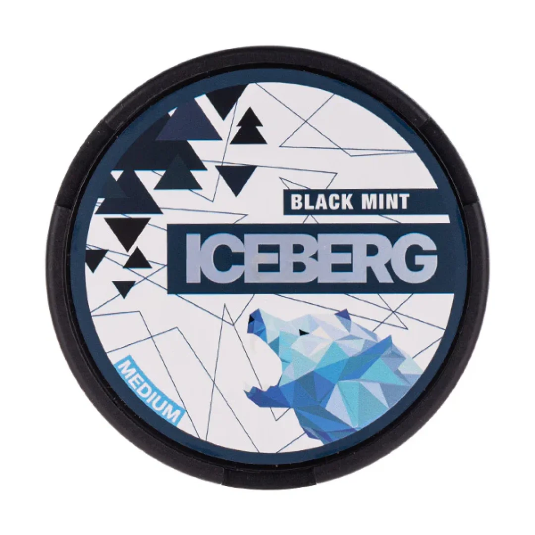 Black Mint Nicotine Pouches by Iceberg