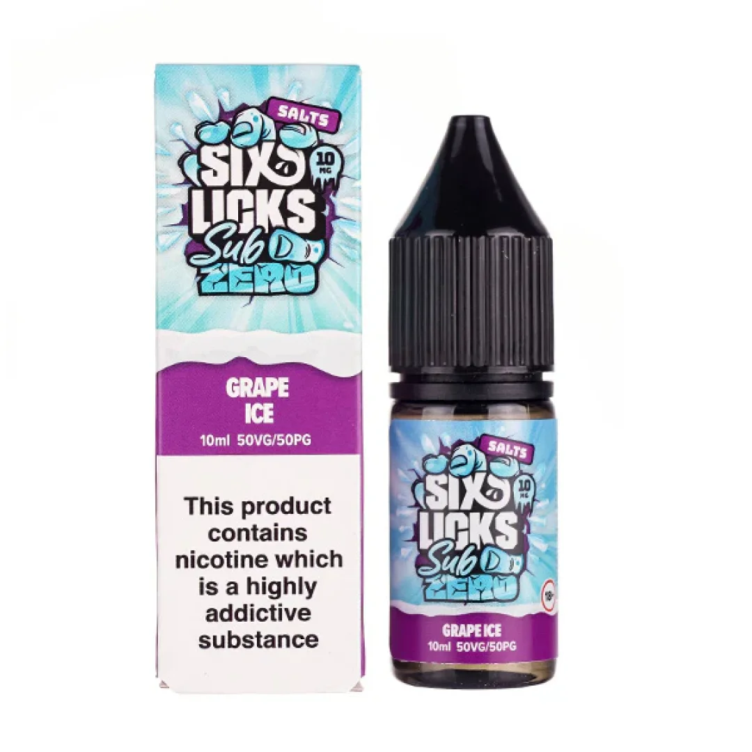 Grape Ice by Six Licks Sub Zero Nic Salt E-Liquid