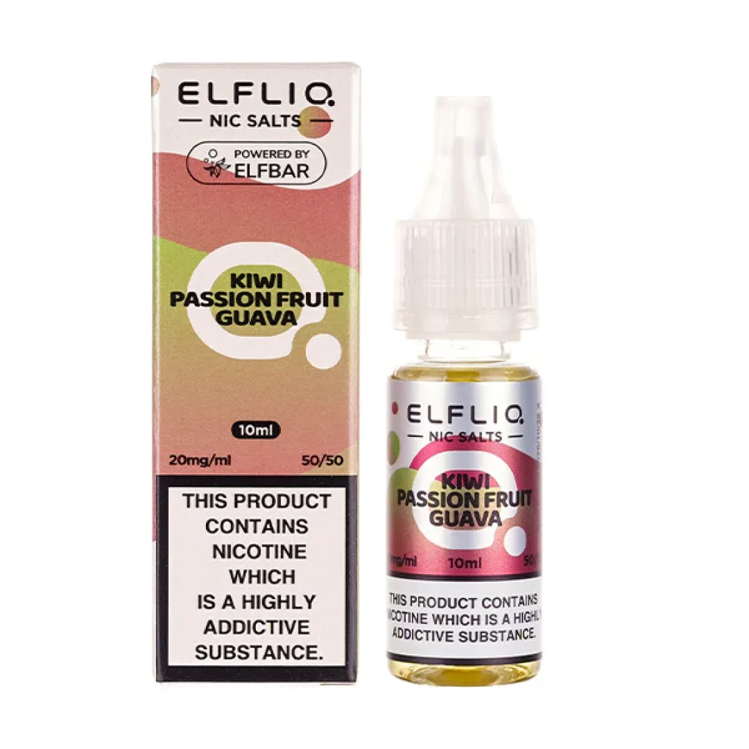 Kiwi Passionfruit Guava  by Elf Bar ELFLIQ Nic Salt E-Liquid