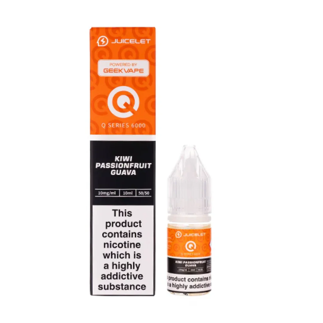 Kiwi Passionfruit Guava Q Series 6000 Nic Salt E-Liquid by Juicelet