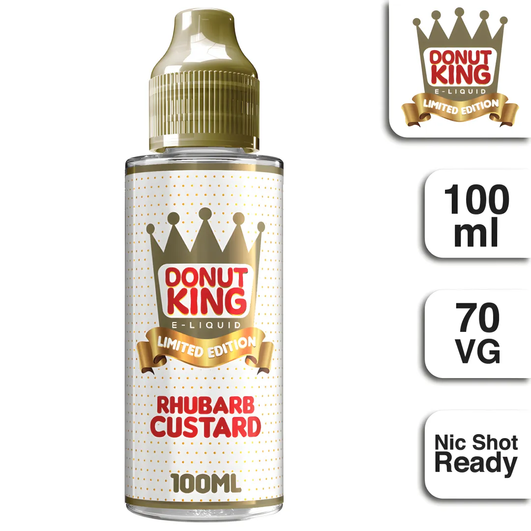 Rhubarb Custard 100ML Shortfill E-Liquid by Donut King