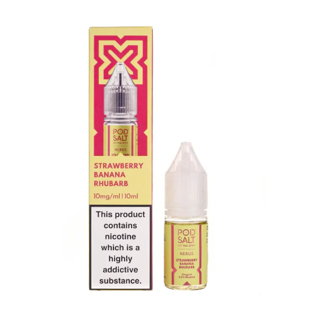 Strawberry Banana Rhubarb Nic Salt E-Liquid by Pod Salt Nexus