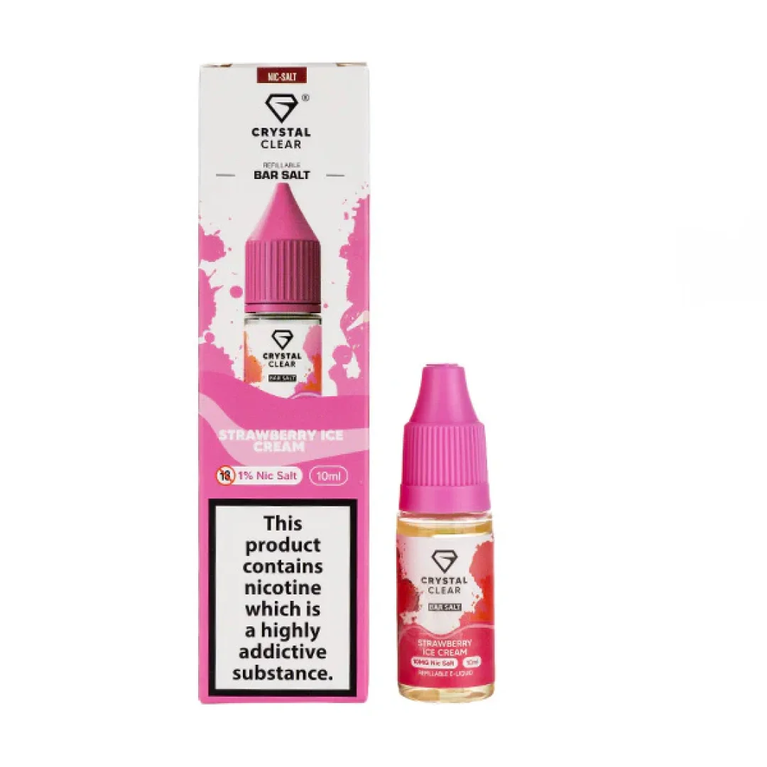 Strawberry Ice Cream Nic Salt E-Liquid by Crystal Clear