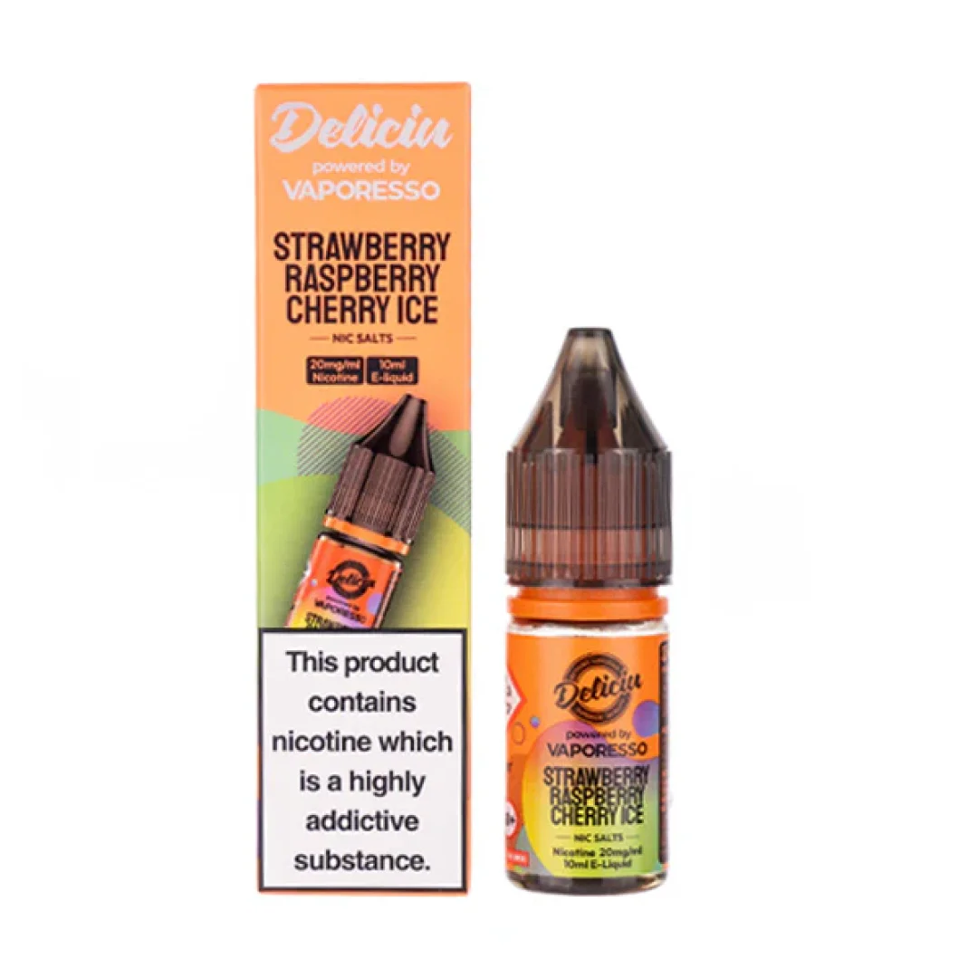 Strawberry Raspberry Cherry Ice Nic Salt E-Liquid by Vaporesso Deliciu V2